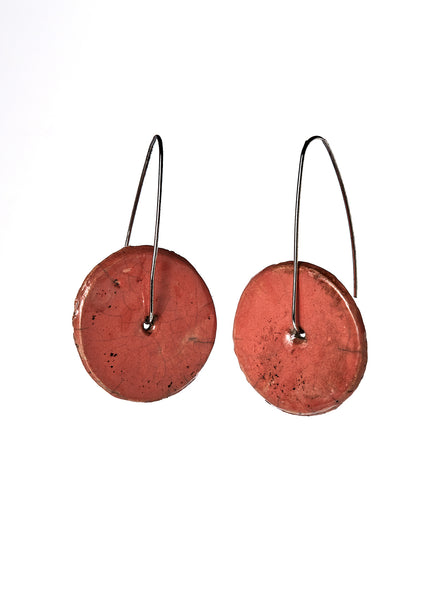 Parure rosa cipria, orecchini e collana fatti a mano in ceramica raku